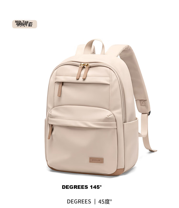 POLO Women's Backpack High-End 14-Inch Laptop Bag Large Capacity Student School Bag Travel Backpack Birthday Gift 23