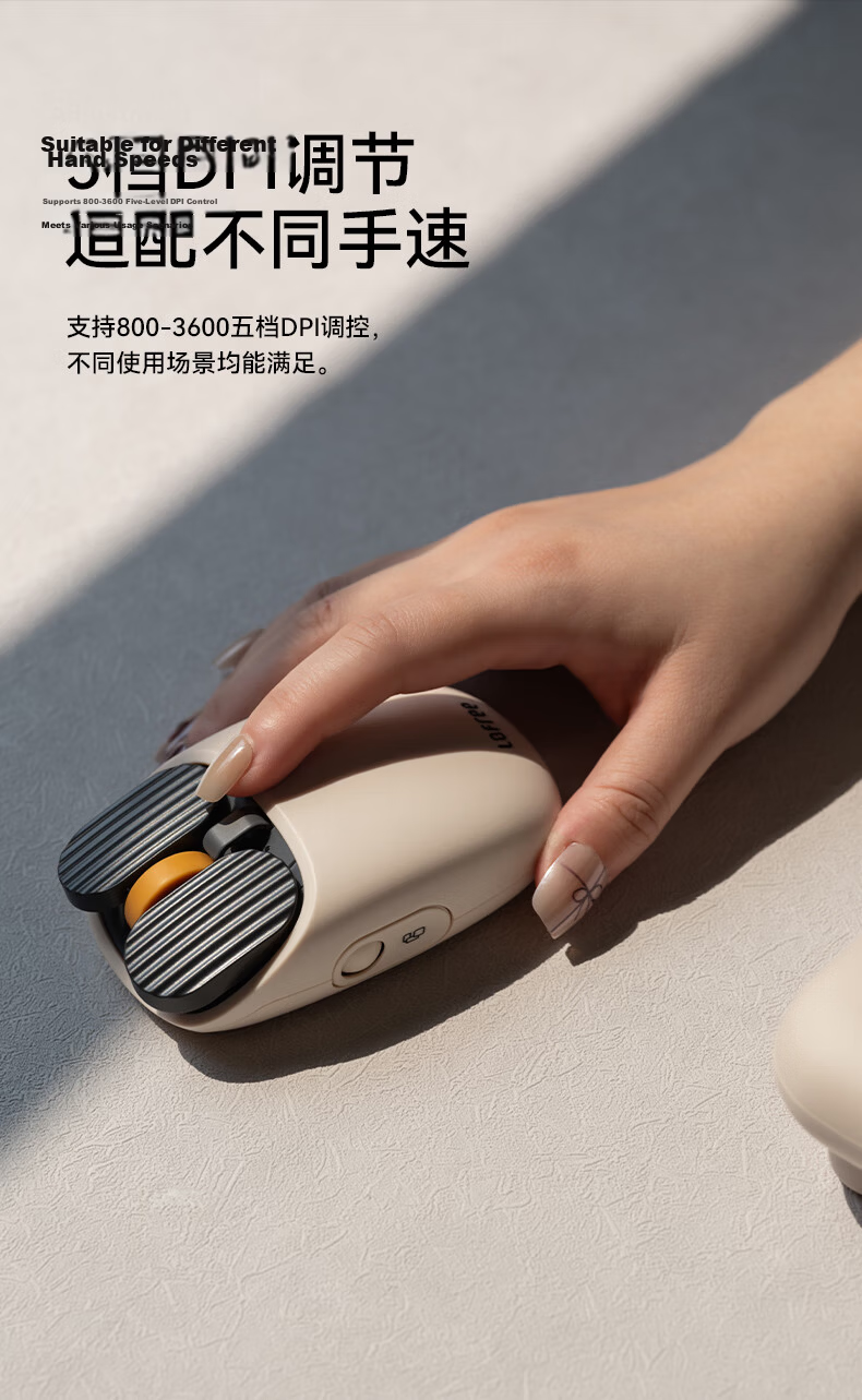 LOFREE EP115 Wireless Bluetooth 1970S Retro Series Dual-Mode Office Mouse Milkshake 4