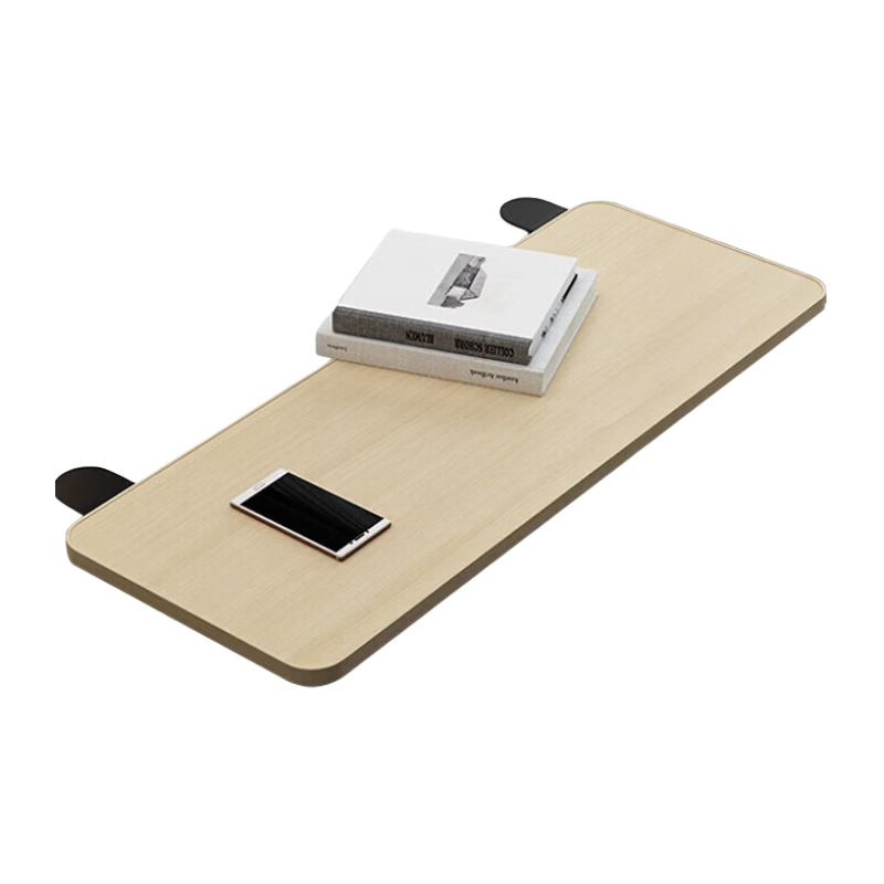 Antga Desktop Extension Board Foldable No-Drill Desktop Extension Bracket Square Light Walnut 65x24cm