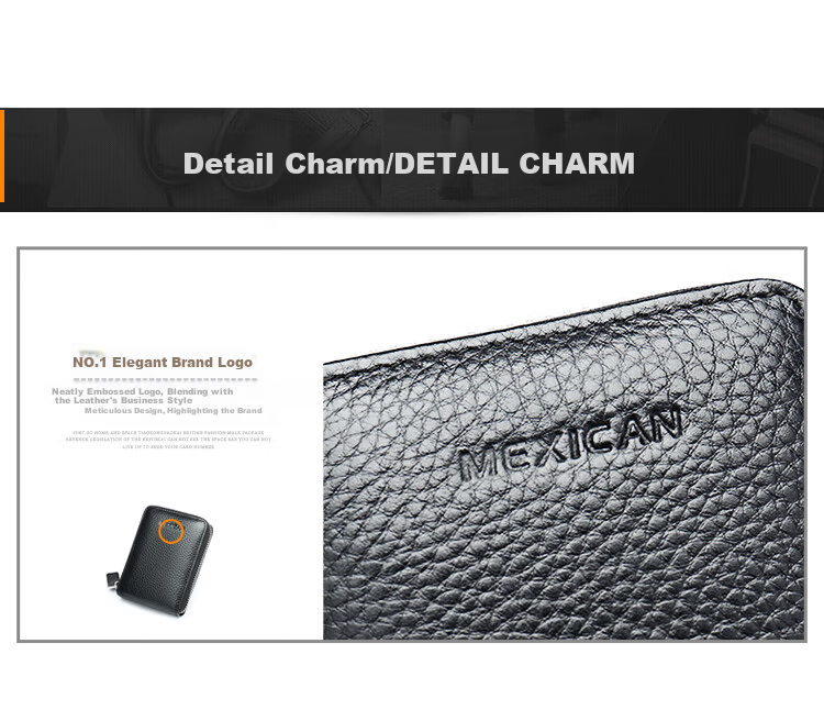 MEXICAN Men's Card Holder, Anti-Magnetic, Anti-Theft, Top-Layer Cowhide, Bank Card Wallet, Driver's License Holder, Horizontal Style Document Case 15