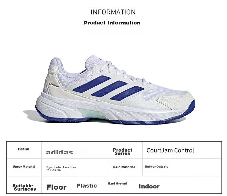Adidas Tennis Shoes for Men, Professional Competition Sports Shoes, Badminton And Volleyball Shoes IF9136 White Blue Size 44 3