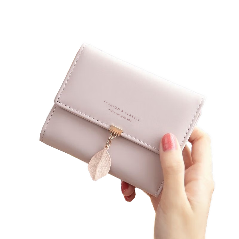 Viney Genuine Leather Women's Short Folding Wallet Multi-Card Holder Luxury Multifunctional Large Capacity Student Coin Purse