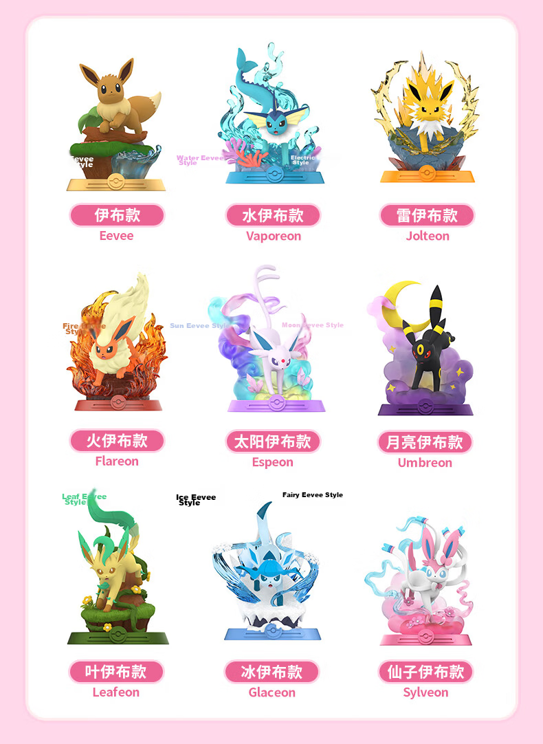 Funism Pokémon Adventure Eevee Figurine Blind Box Collectible Gift for Girls Birthday Single Box 2
