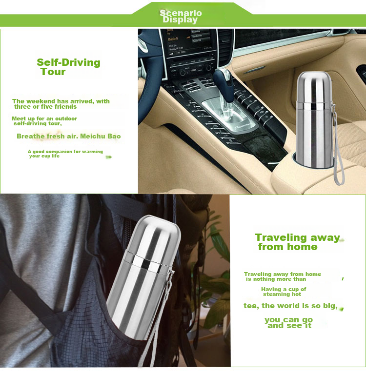 MAXCOOK Vacuum Insulated Bottle 304 Stainless Steel Water Cup 500ml Outdoor Portable Tea Cup Natural Silver MCBE-ZK500 11