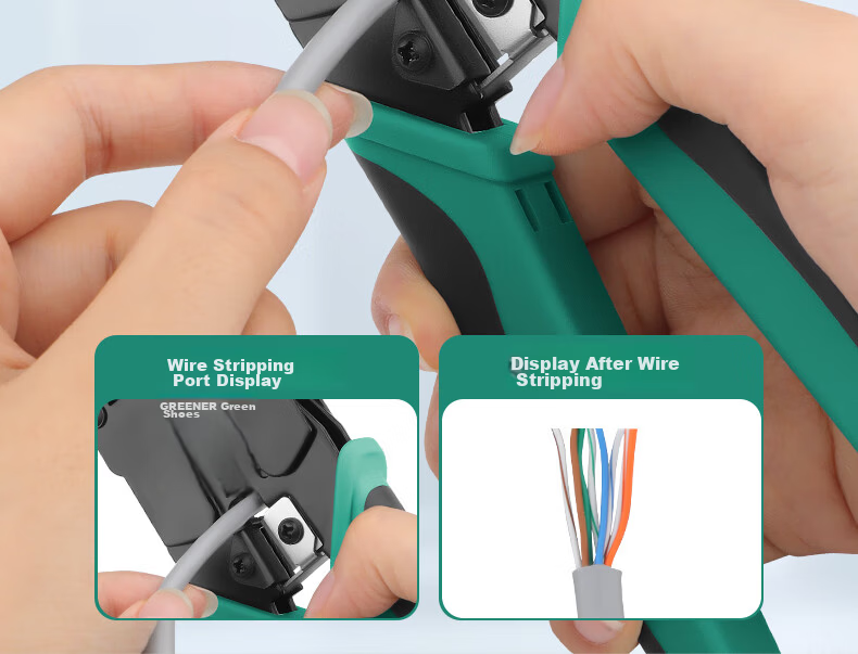GREENER Network Cable Crimper, RJ45 Connectors, Wire Crimping Tool, Professional Multi-Functional Universal Cat5e/6/7 Home Network Pliers 12