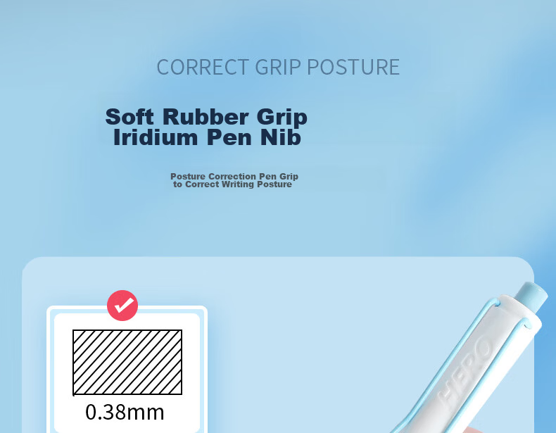 HERO P320 Fountain Pen, Xingqi Cang Ergonomic Push-Button Fountain Pen for Third Grade Elementary School Students' Handwriting Practice, Iridium Nib, Starlight Blue, EF Extra Fine Nib 6