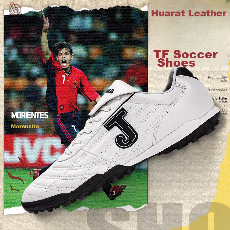 JOMA Kangaroo Leather Soccer Shoes Women Adults Children Youth Students TF Turf Football Training Shoes White Size 37