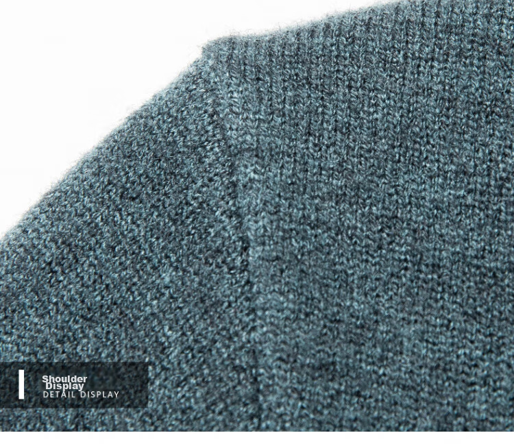 Hengyuanxiang [Wool Included] Men's Long Sleeve T-Shirt Autumn Winter Thickened Warm Knitted Base Shirt Sweater Dark Gray 4XL 19