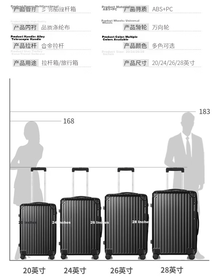 Vantiiear USB Charging Luggage with Cup Holder, Small Carry-On Suitcase for Men And Women, Travel Case with Password Lock, Black, 20 Inches 23