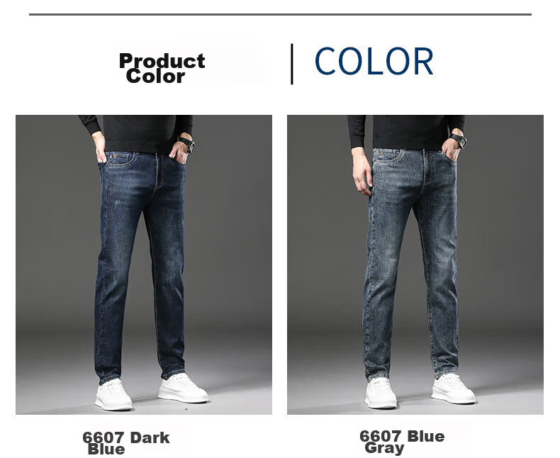 Pierre Cardin Slim Fit Breathable Men's Jeans Autumn Trendy Business Casual Skinny Pants Light Blue Size 34 15
