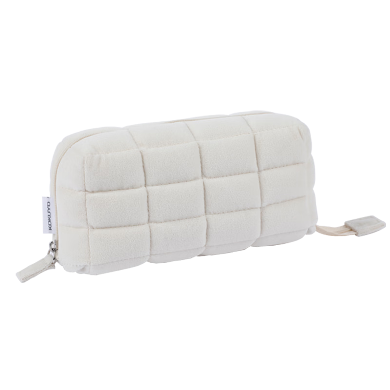 KOKUYO Student Office Storage Bag NEMU Pillow Polyester Canvas Pencil Case Beige Medium WSG-KUK261LY Back to School Stationery