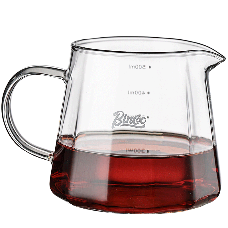 Bincoo Coffee Sharing Pot Glass Pour-Over Coffee Set with Scale V60 Dripper and Hanging Ear Coffee Cup
