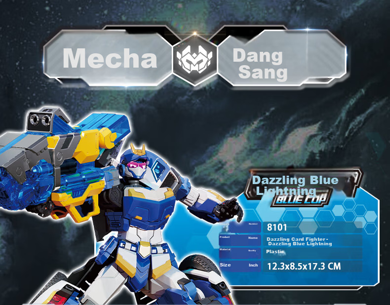 Zhankao Xuan Card Fighter Toy Boys King Kong Transforming Mecha Car Blue Lightning Children's Gift 9