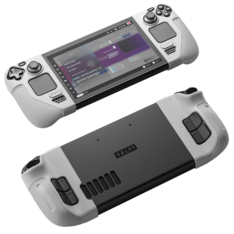 JSAUX Steam Deck OLED Protective Grip Case Anti-Slip Handheld Accessory Gray