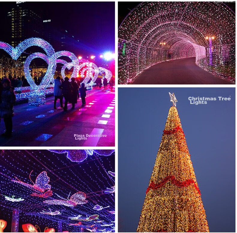 Yizhao Mei Outdoor Waterproof LED Colorful Fairy String Lights Warm Color 50m for New Year, Spring Festival, Christmas Decoration 12