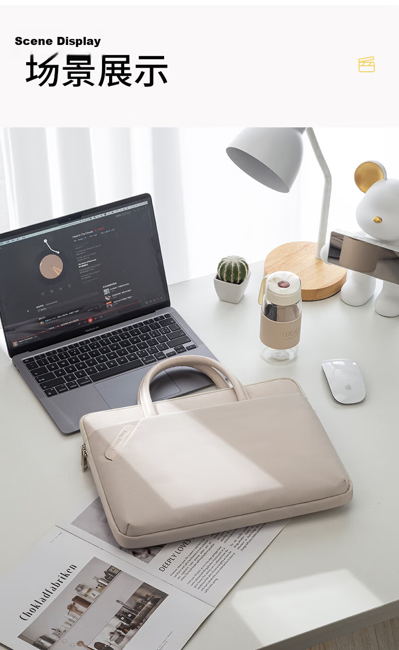 WOMT Laptop Bag for Women, Handheld Briefcase, 13/14 Inch, Suitable for Apple Macbook, Stylish Design for Female Users 11