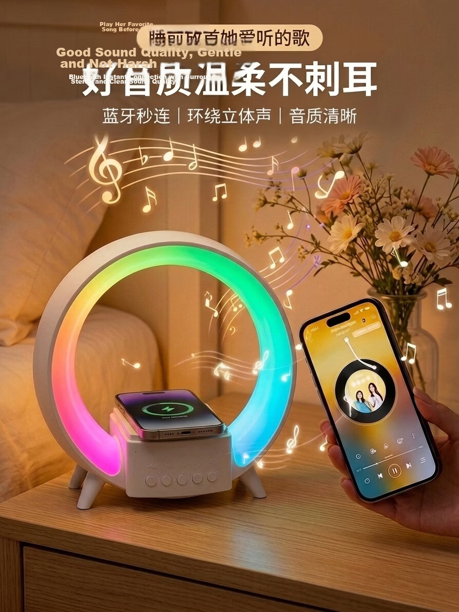 Wanhuo Girls Birthday Gift Mid-Autumn Festival Girlfriend Night Light Bedside Lamp Bedroom Sleep Light High-Value Atmosphere Lamp 5