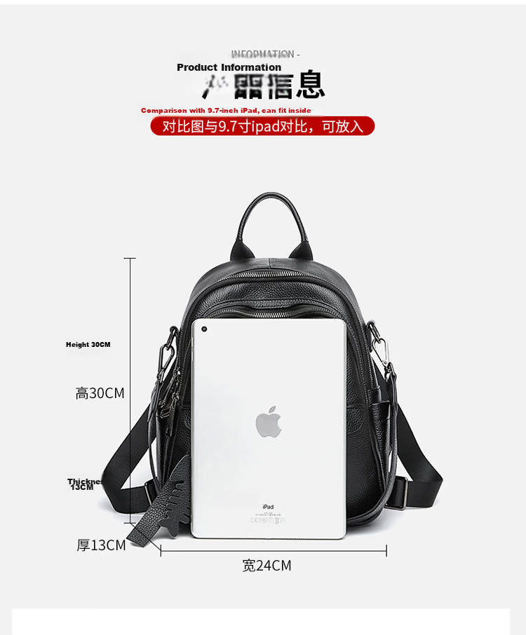 Viney Women's Leather Backpack Fashion Large Capacity Travel School Bag for Middle School Students Birthday Gift for Girlfriend 9
