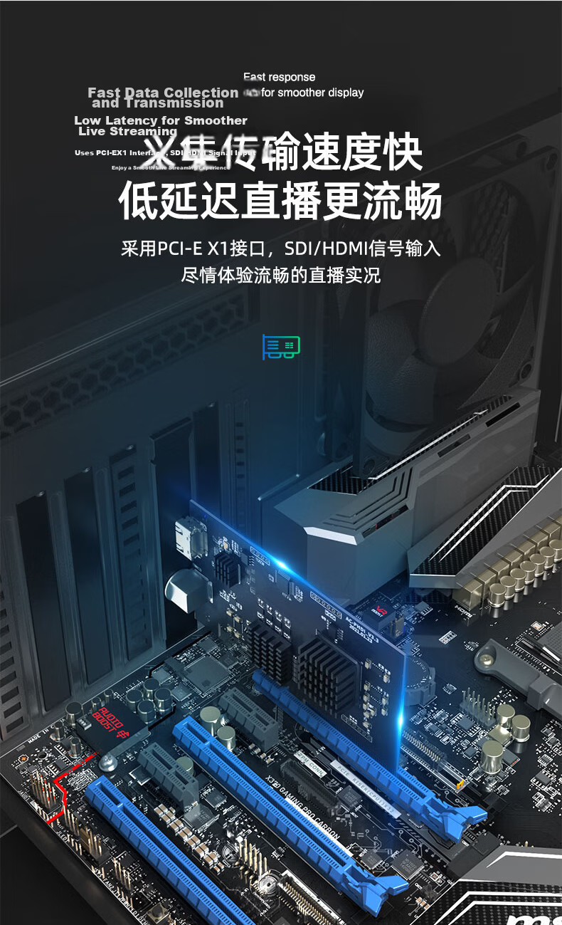 Acasis PCIE Internal HDMI Capture Card Compatible with PS4/5/Xbox Game Streaming, Douyin 4K Camera DSLR Video Live Streaming Desktop Computer Recording Card AC-2583 12