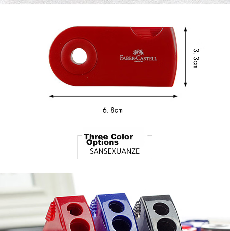 Faber-Castell Double-Hole Pencil Sharpener, Sketching Pencil Sharpener, Elementary School Student Manual Rotary Pencil Sharpener - 182701 Black 5