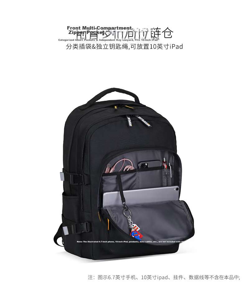 CAT 15-inch Laptop Backpack Large Capacity Travel Outdoor Student School Bag Black 84711 7