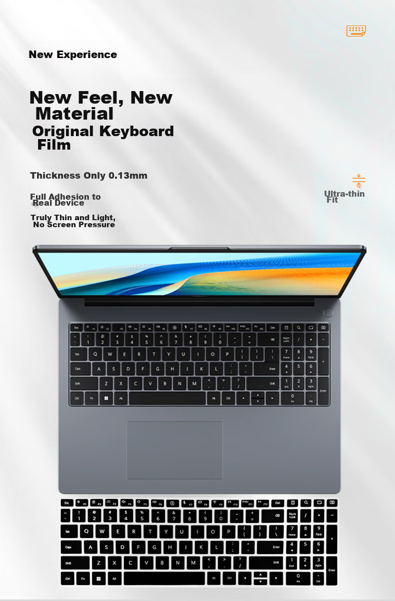 Jiasu Huawei MateBook D16/D16SE 2026/25 Model Black Vinyl Keyboard Film 16-inch Laptop Keyboard Protector Black Dust Cover Non-falling 1