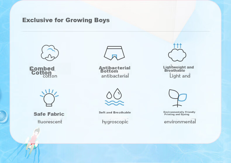 PAW PATROL AAA-Grade Antibacterial Children's Boxer Briefs, Boys' Summer Breathable Student Ice Silk Boxer Shorts PA1805 130 3