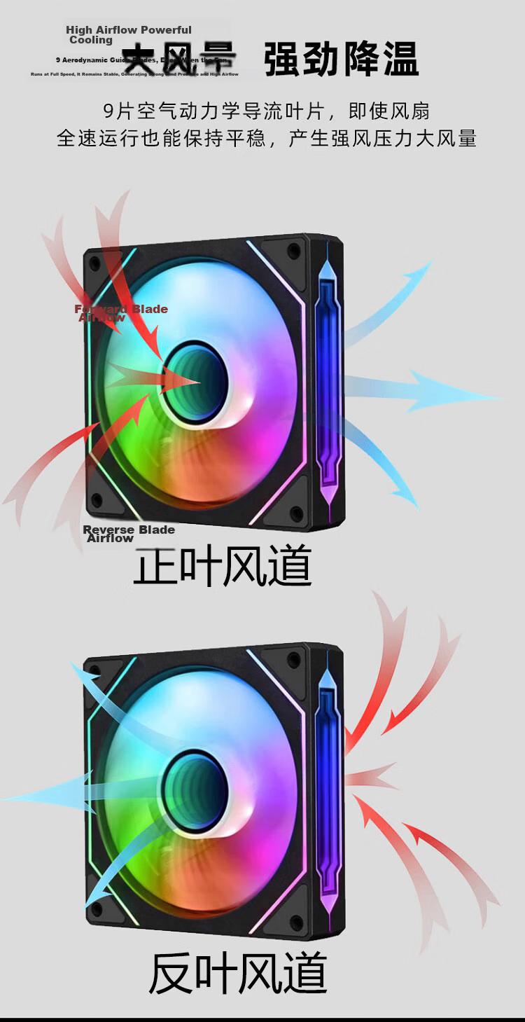Ziyi Prism 9th Gen Pro PC Case Fan 12cm White Genuine Blade Infinite Mirror ARGB Sync Noise-Reducing Cooling Fan with 8 Anti-Vibration Pads 8