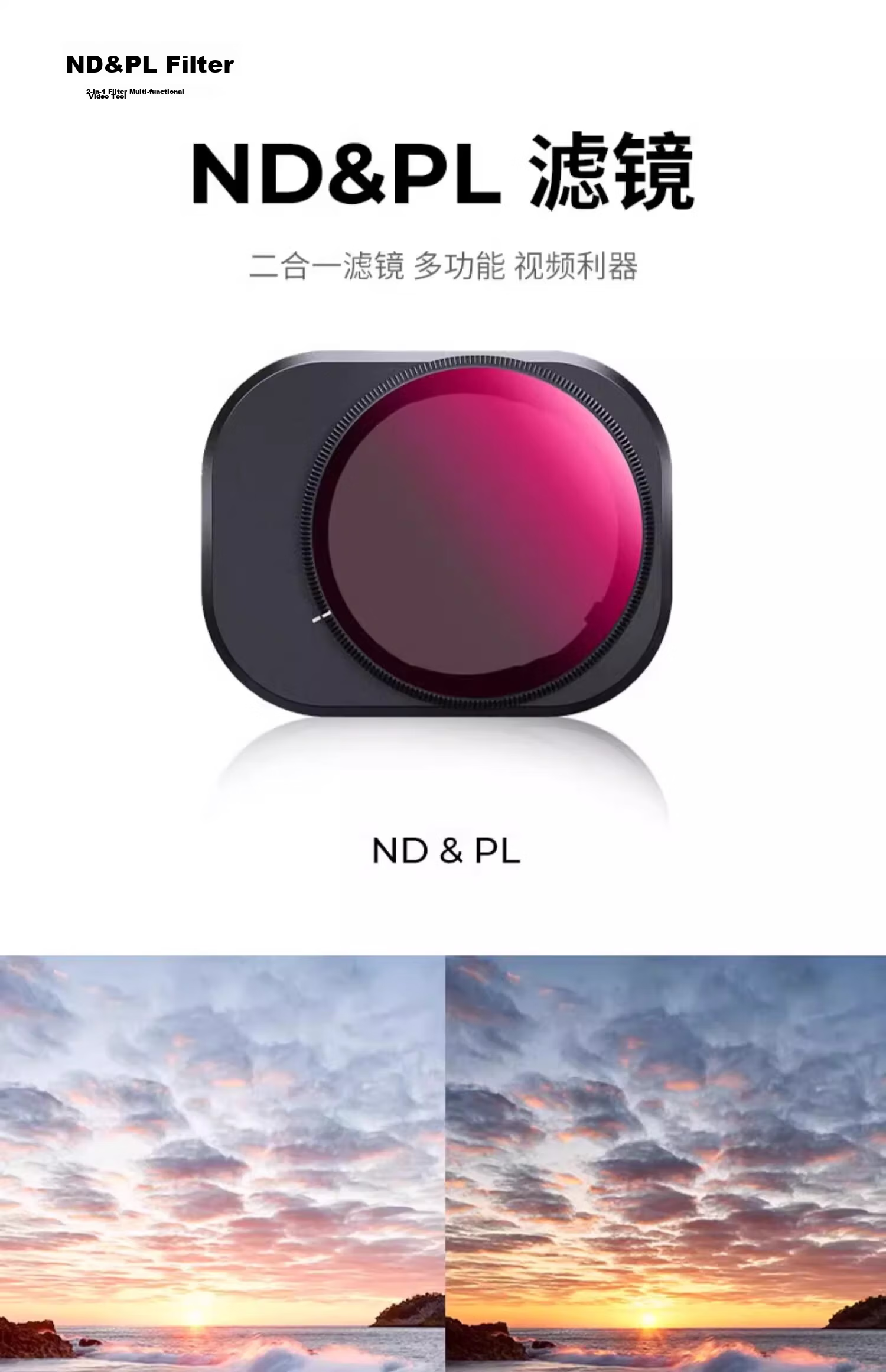 K&F CONCEPT DJI Mini 4 Pro Filter Set ND3 Pack ND16+ND64+ND256 CPL UV Lens Filters 9