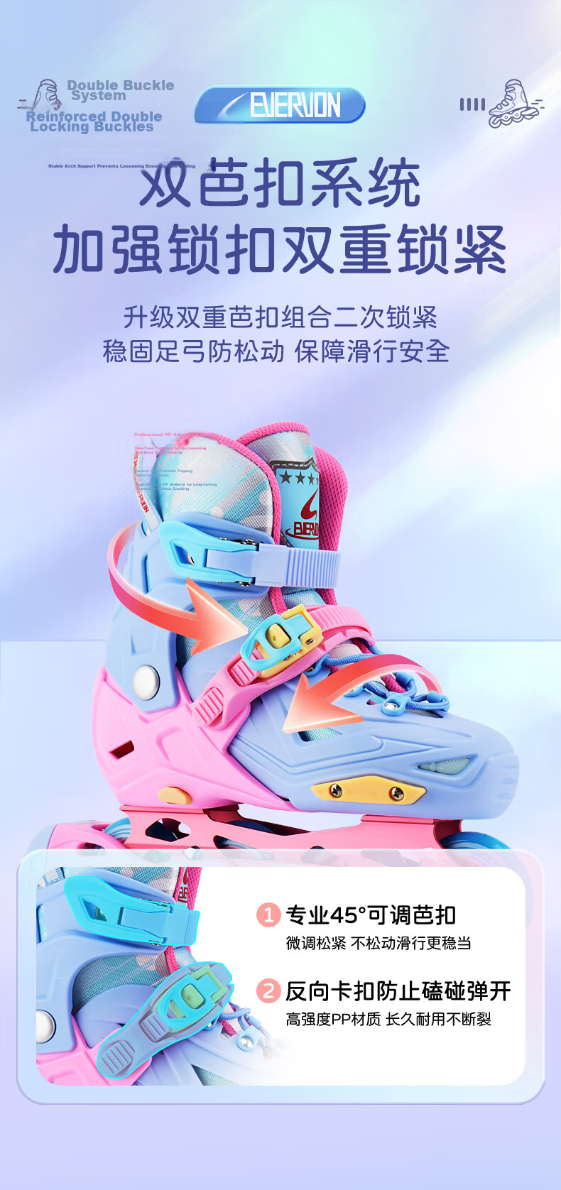 EVERVON Roller Skates for Children, Inline Skates with Full Flashing MQ2, Includes Helmet And Protective Gear, Purple, Size M, Suitable for Sizes 35-38 5