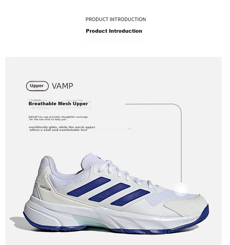 Adidas Tennis Shoes for Men, Professional Competition Sports Shoes, Badminton And Volleyball Shoes IF9136 White Blue Size 44 5