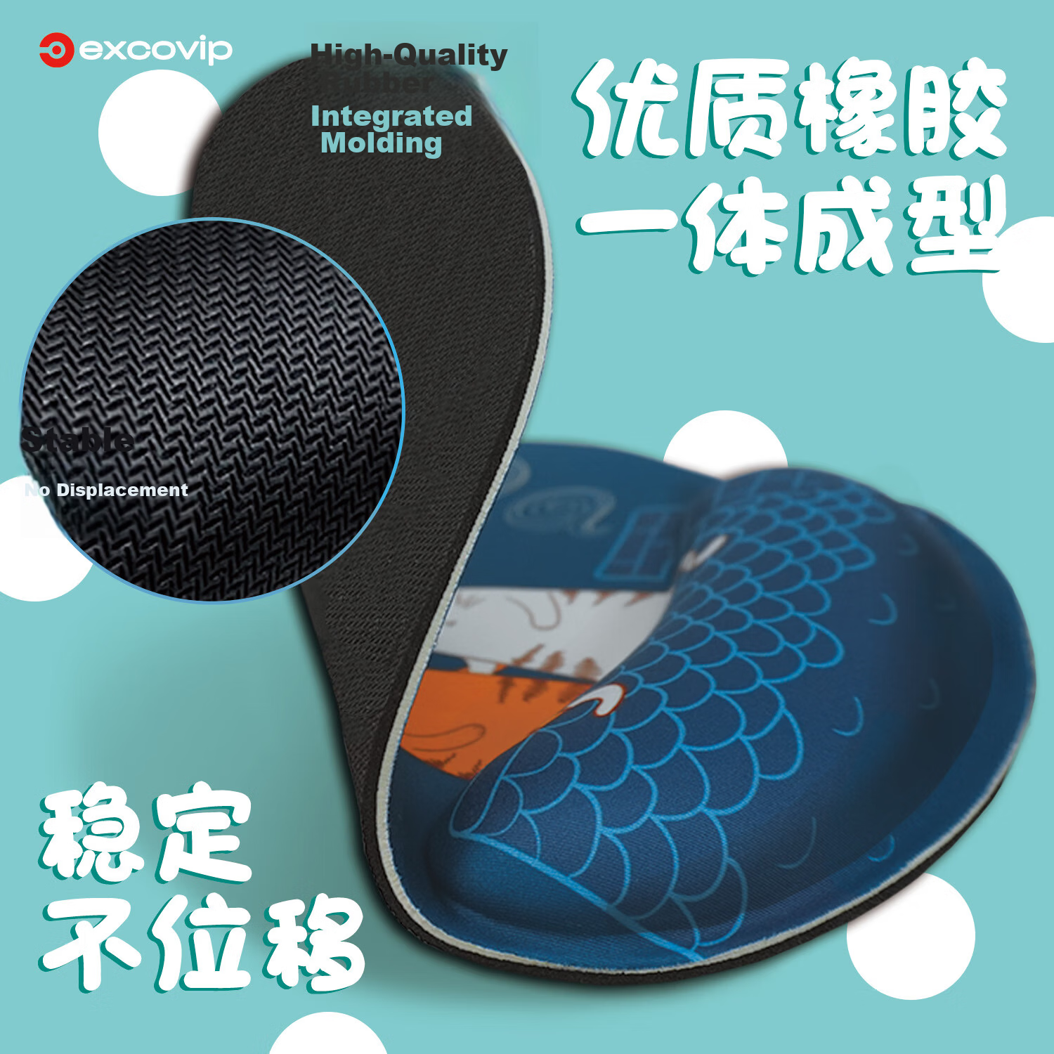 EXCO Xingqing Large Mouse Pad Wrist Rest for Girls Office Desk Mat Gaming with Hand Support Cute Cartoon Anime Laptop Pad Thickened Soft Silicone Wrist Pillow 3802 3
