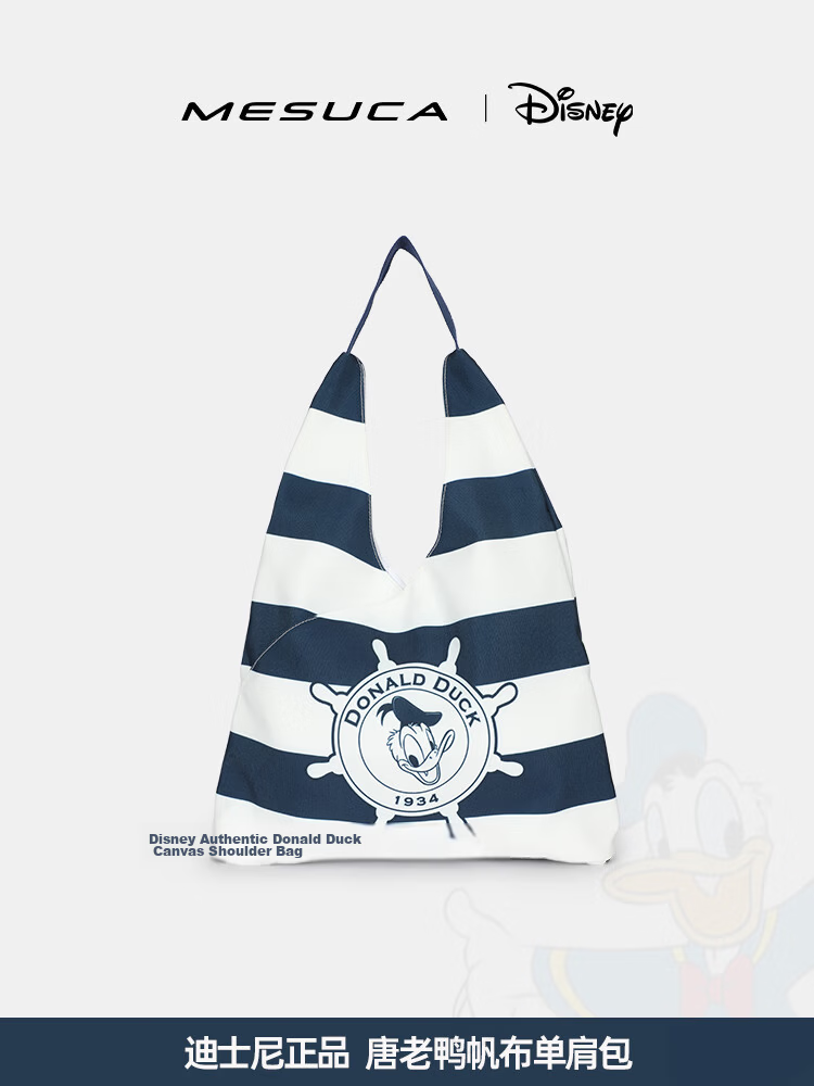 Disney Women's Bag Commuter Bag Donald Duck Large Capacity Canvas Shoulder Bag Birthday Gift for Women 48