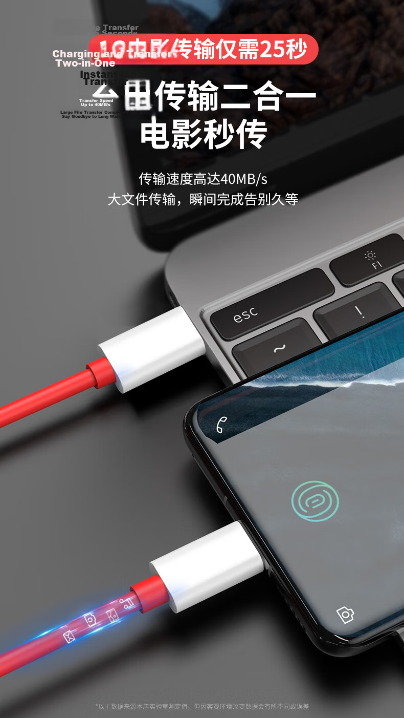 Chaofan Compatible with OnePlus Data Cable, Charging Cable, 150W/160W Fast Charging, for Ace5/5pro/3/3V/3pro/2/2pro/13T/12/11, Dual-Head Type-C Data Cable, 1 Meter 5