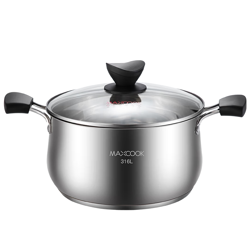 MAXCOOK 20cm 316L Stainless Steel Double-Layer Soup Pot Steamer MCT0593