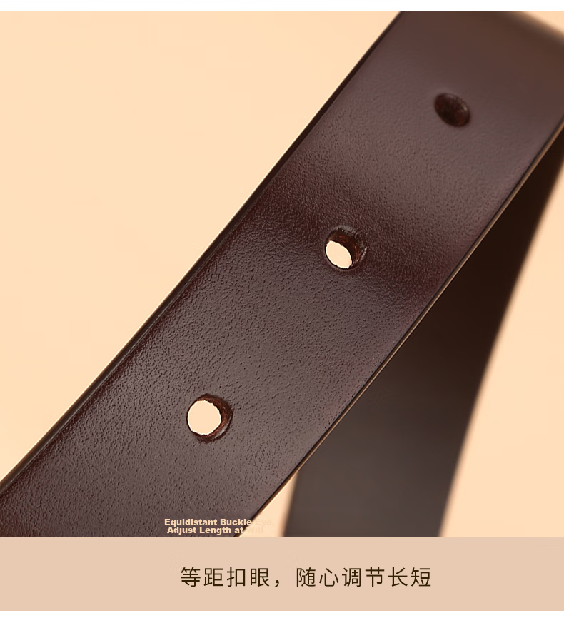 Cattlesboss Women's Belt, Top-Grain Leather, Round Buckle Decoration, Slim Waistband, Simple And Fashionable, Versatile, 5316, Black, 100cm 17
