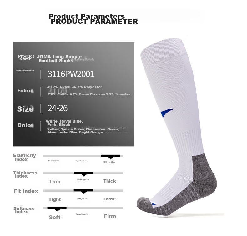 JOMA Soccer Socks, Long Tube, Adult Thick Terry Bottom, Non-Slip Football Sports Socks, Running Basketball Training Socks 1