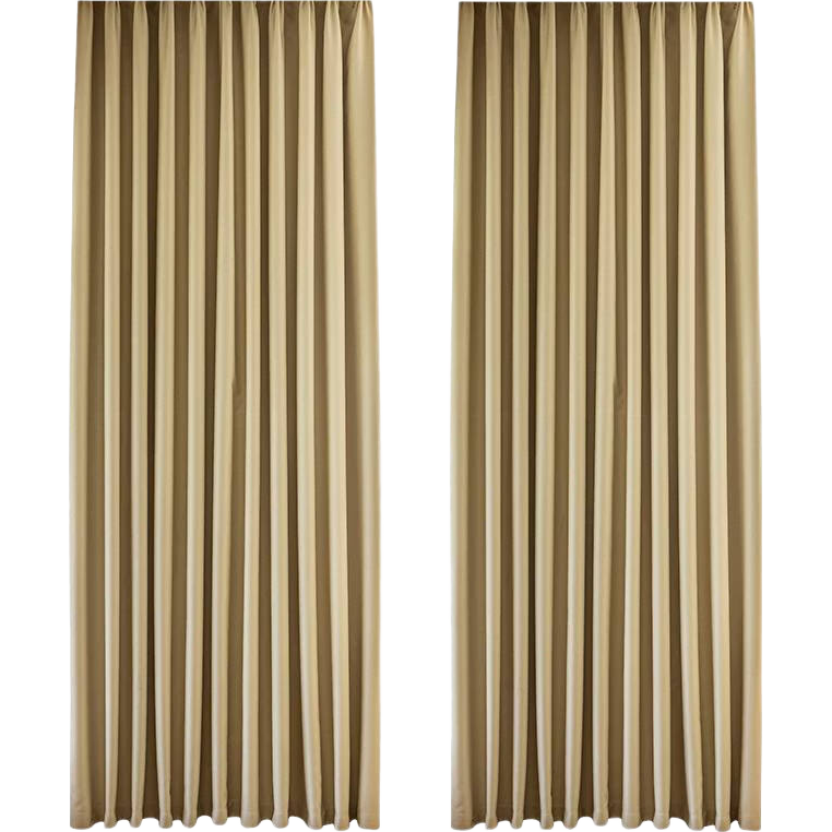 Mercury Home Textiles Blackout Curtains Bedroom Full Blackout Fabric Sunshade Soundproof Bay Window Cream Hook Style 2.2x2.7m 2 Pieces Beige