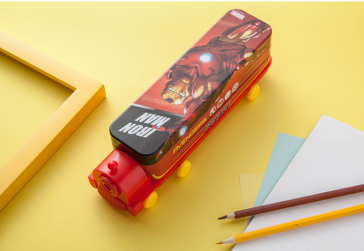 Disney Elementary School Pencil Case, Double-Layer Large Capacity Pen Box, Creative Multifunctional Train-Shaped Pencil Case, Girls' Children's Study Supplies Graduation Gift, Froze 13