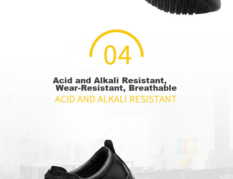 LAOGUANJIA Men's Safety Shoes Non-Slip Kitchen Chef Shoes Hotel Work Shoes Oil-Resistant Waterproof Lightweight Breathable Cowhide SRC Size 36 10