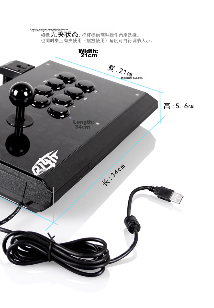QANBA Q1-WL 2.4G Wireless Arcade Joystick Game Controller for PS3 PC Switch Fighting Games Street Fighter 5 Steam Street Fighter 6 Tekken 8 Fatal Fury 5