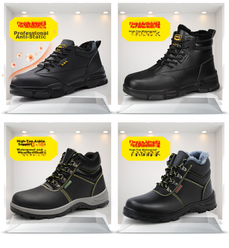 JUNBU Safety Shoes for Men, Steel Toe Cap, Anti-Smashing, Puncture-Resistant, Waterproof, Lightweight, Comfortable Construction Site Work Boots 2165N Size 41 17