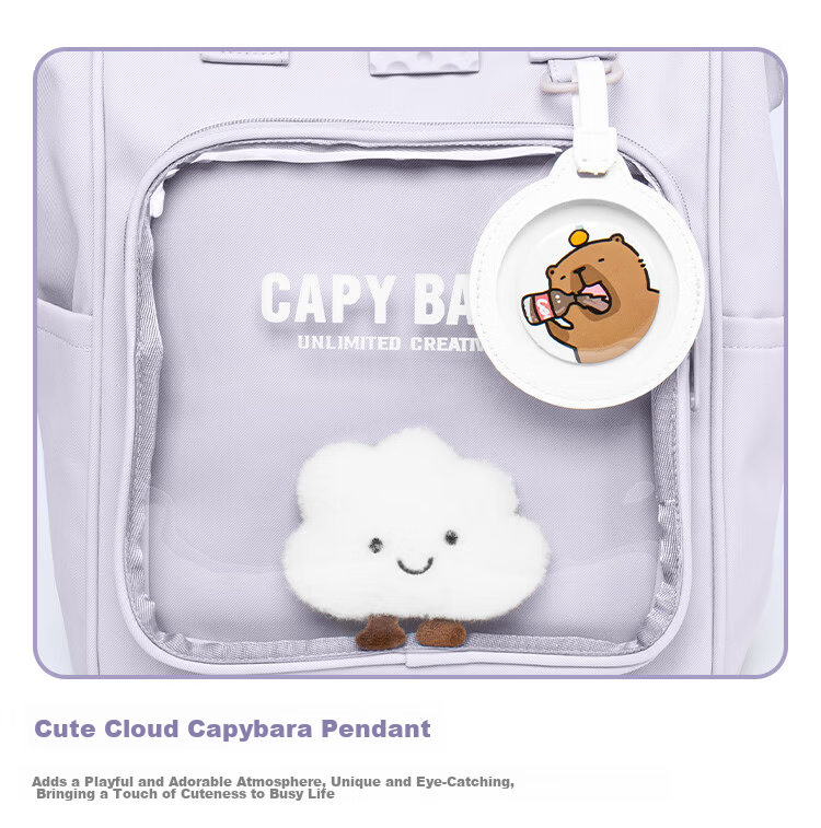 COW Women's Backpack Double Shoulder Bag Large Capacity School Bag for Middle School High School College Students Casual Mommy Bag Dreamy Light Purple 7