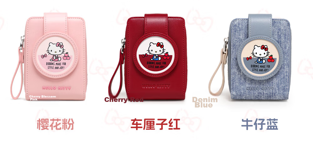 Toutou Hello Kitty Kitty Cat Card Holder Red Short Wallet Money Clip Best Friend Girl Birthday Gift 7