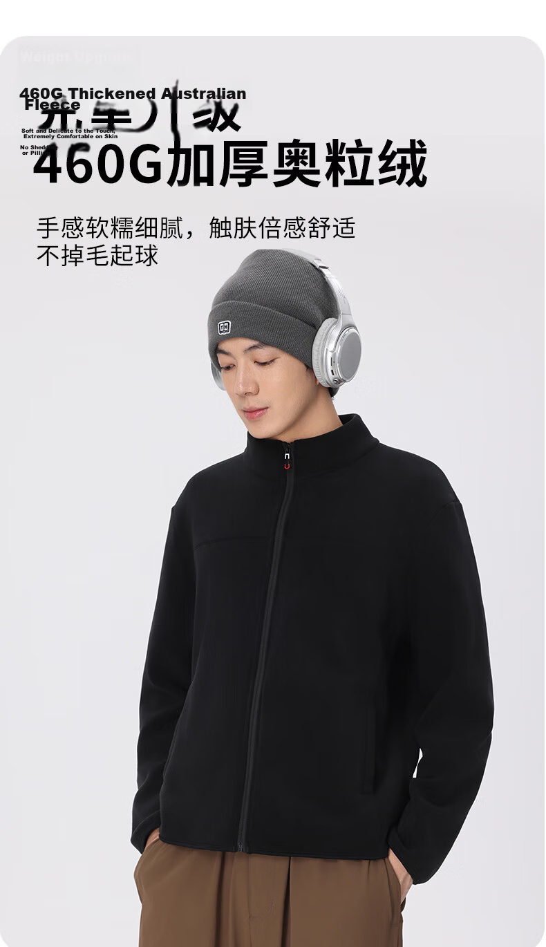 LangSha Fleece Jacket, Unisex Style, Autumn And Winter Windproof Inner Layer, Sherpa Fleece Coat, Outdoor Thickened Warm Outerwear 9