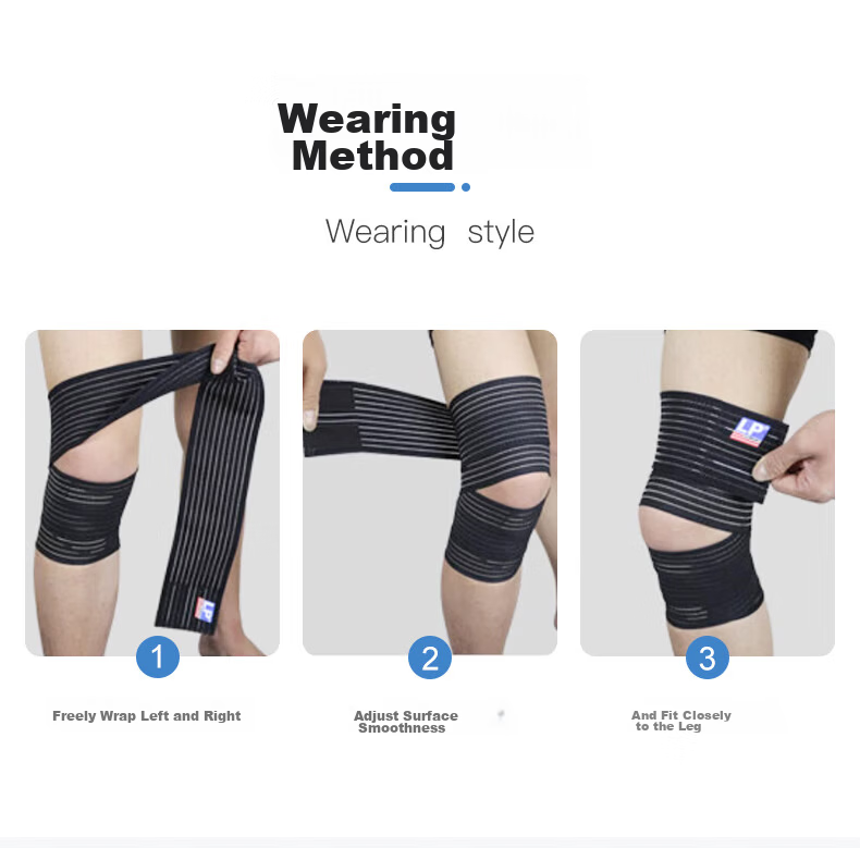 LP 631 Elastic Wrap Knee Brace Support for Sports Squats Fitness Basketball Football Mountaineering Unisex One Size Single Piece 9