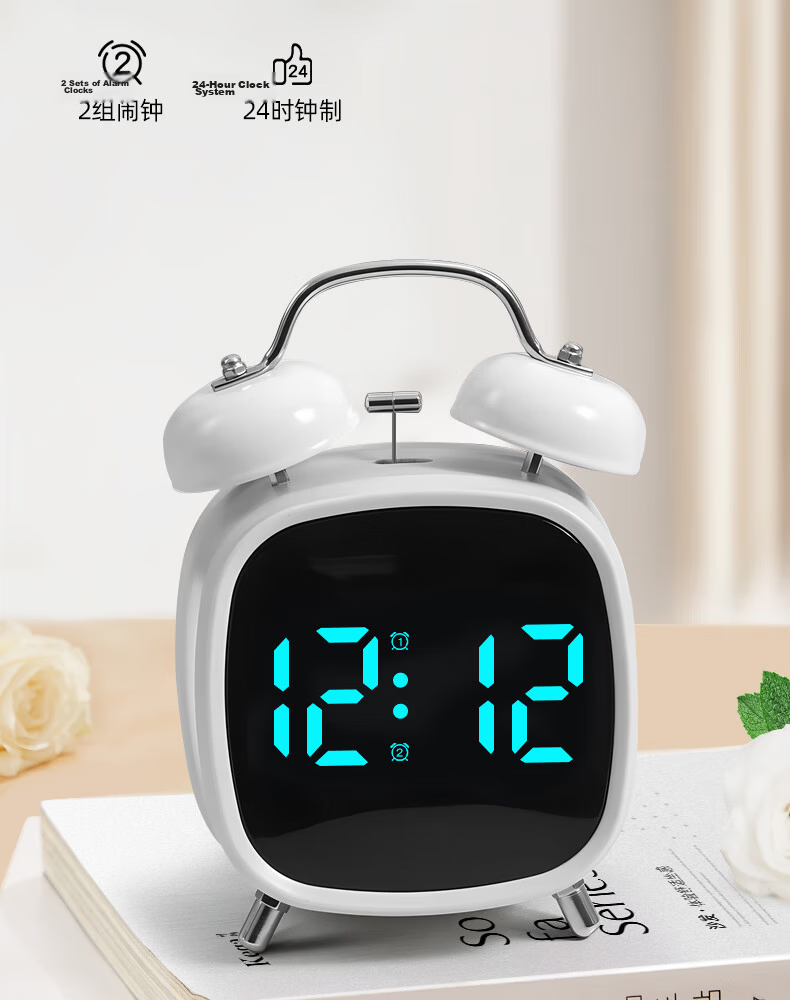 Timess Alarm Clock for High School Students And Children, Electronic Loud Alarm Clock with Voice Control, New Model 2026, Powerful Wake-Up Alarm Clock, Bedside Gift 9