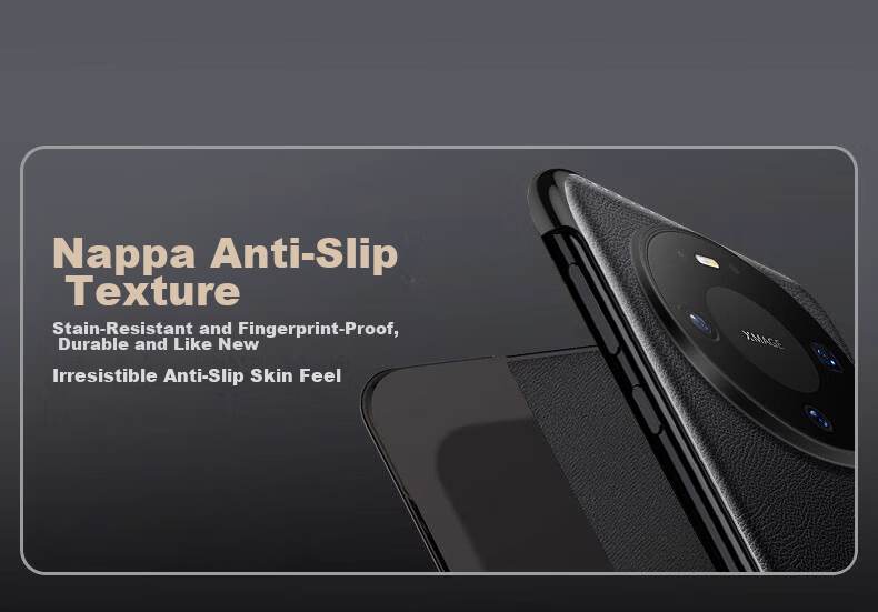 Edgar [Bulk Order] Compatible with Huawei Mate50 Pro 5G Flip Case, Sleep Wake Window, Full Coverage, Drop Protection, Genuine Leather, Heat Dissipation 19