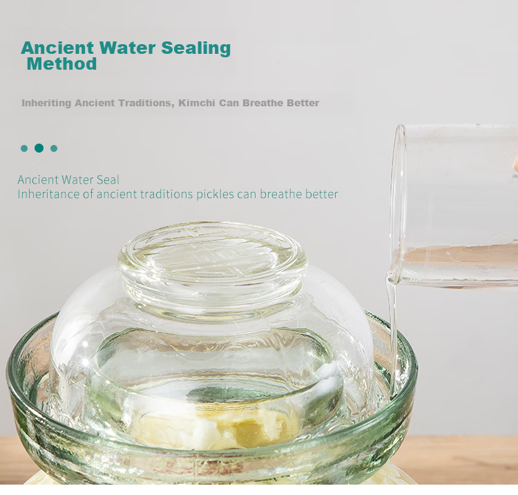 MAXCOOK Glass Pickle Jar Thickened Glass Sealed Jar Fermentation Jar for Wine and Preserved Garlic 5 Jin MCX975 5