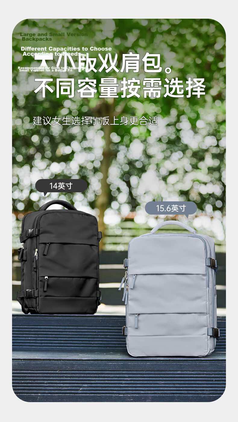 Landcase Backpack Travel Bag Large Capacity Men's Women's Multifunctional Laptop Bag Short Trip Business Luggage 1637 Pink Purple 11